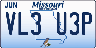 MO license plate VL3U3P
