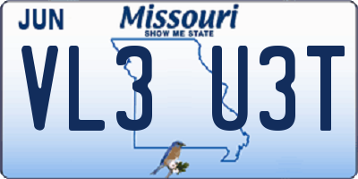 MO license plate VL3U3T