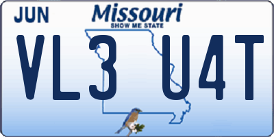 MO license plate VL3U4T