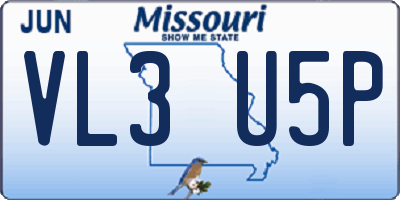 MO license plate VL3U5P