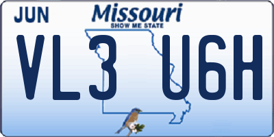 MO license plate VL3U6H