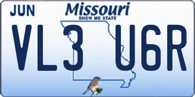MO license plate VL3U6R