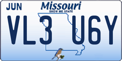 MO license plate VL3U6Y