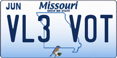 MO license plate VL3V0T