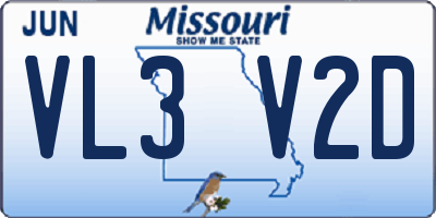 MO license plate VL3V2D