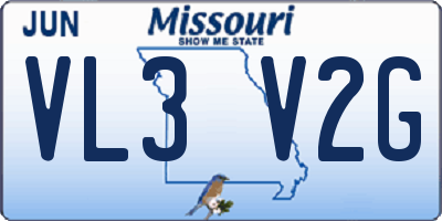 MO license plate VL3V2G