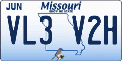 MO license plate VL3V2H