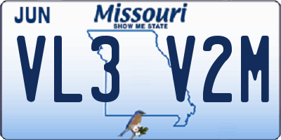MO license plate VL3V2M