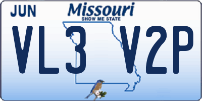 MO license plate VL3V2P