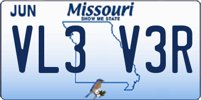 MO license plate VL3V3R