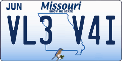 MO license plate VL3V4I