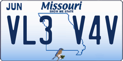 MO license plate VL3V4V