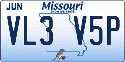 MO license plate VL3V5P