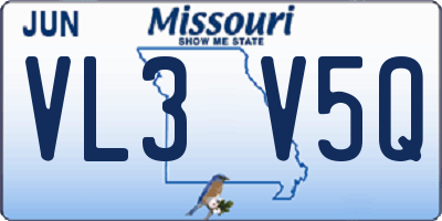 MO license plate VL3V5Q
