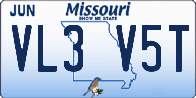 MO license plate VL3V5T