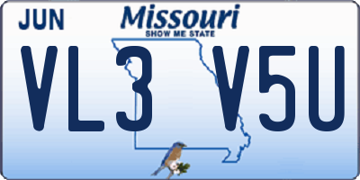 MO license plate VL3V5U
