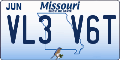 MO license plate VL3V6T