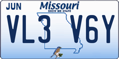 MO license plate VL3V6Y