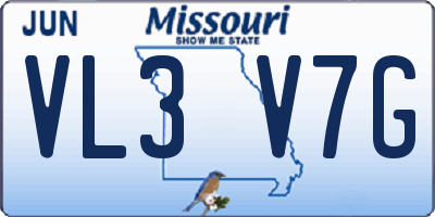 MO license plate VL3V7G