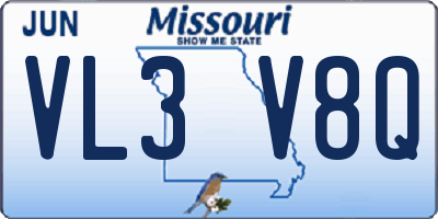 MO license plate VL3V8Q