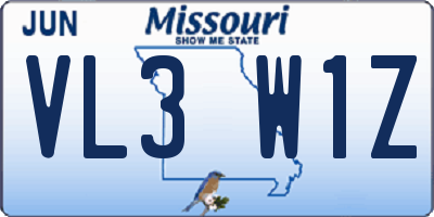 MO license plate VL3W1Z