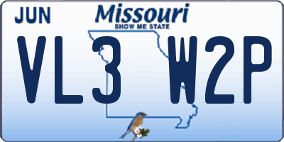 MO license plate VL3W2P