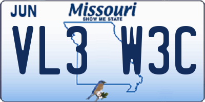 MO license plate VL3W3C