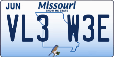 MO license plate VL3W3E