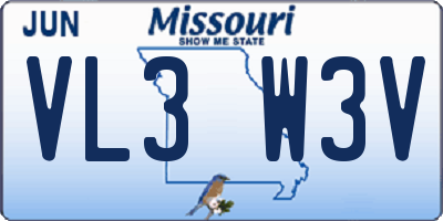 MO license plate VL3W3V