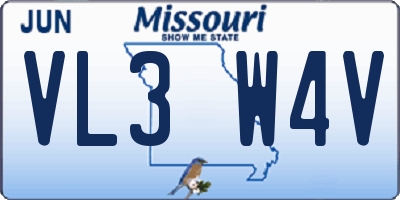 MO license plate VL3W4V