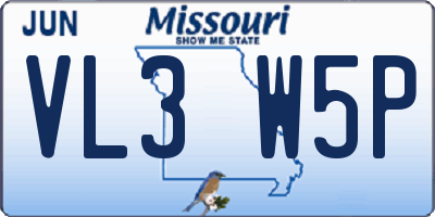 MO license plate VL3W5P