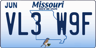 MO license plate VL3W9F