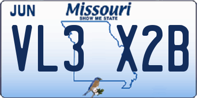 MO license plate VL3X2B