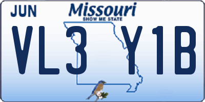 MO license plate VL3Y1B