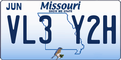 MO license plate VL3Y2H