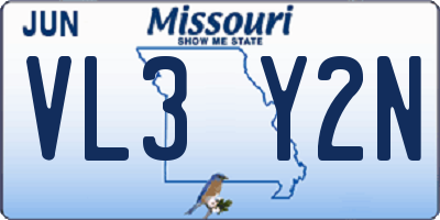 MO license plate VL3Y2N