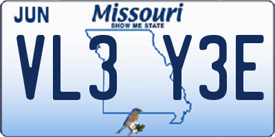 MO license plate VL3Y3E