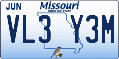 MO license plate VL3Y3M