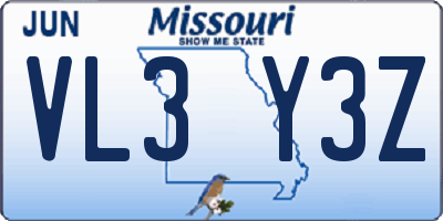 MO license plate VL3Y3Z