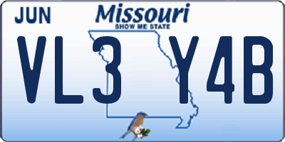 MO license plate VL3Y4B