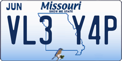 MO license plate VL3Y4P