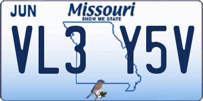 MO license plate VL3Y5V
