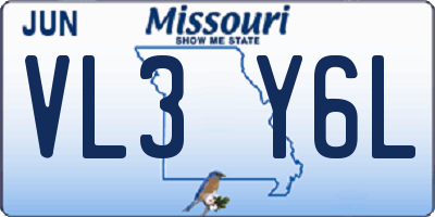 MO license plate VL3Y6L
