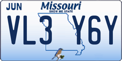 MO license plate VL3Y6Y