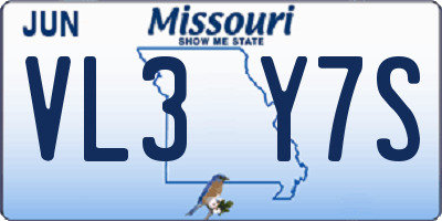 MO license plate VL3Y7S