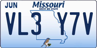 MO license plate VL3Y7V