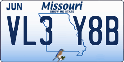 MO license plate VL3Y8B