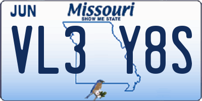 MO license plate VL3Y8S