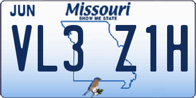 MO license plate VL3Z1H