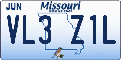 MO license plate VL3Z1L